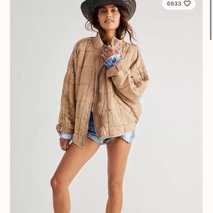 Dolman quilted knit jacket